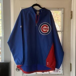 Majestic Chicago Cubs Cool Base quarter zip Jacket with Red Trim - size xl